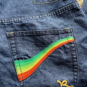 Rainbow Embroidered Pockets Men's